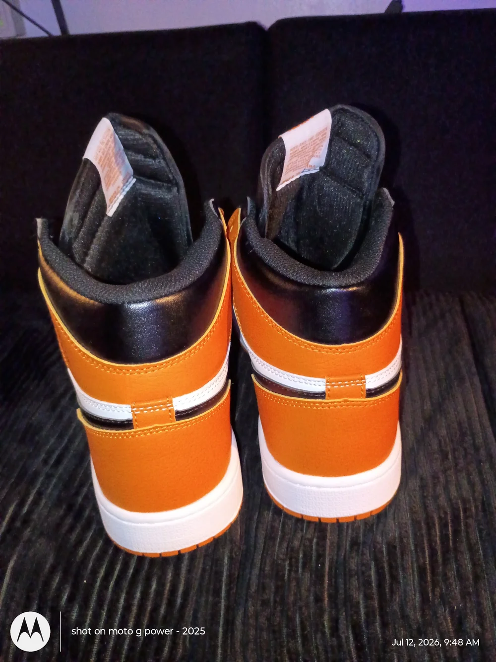 Nike Jordan 1s Air High-Top Sneakers in Black & Orange